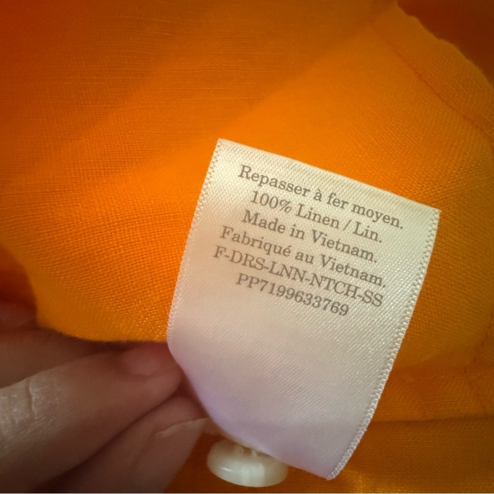 Everlane The Linen Workwear Dress in Turmeric Orange - Picture 6 of 8